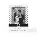 Black & White Polka Dot Jewel Wedding Photo Thank You Card