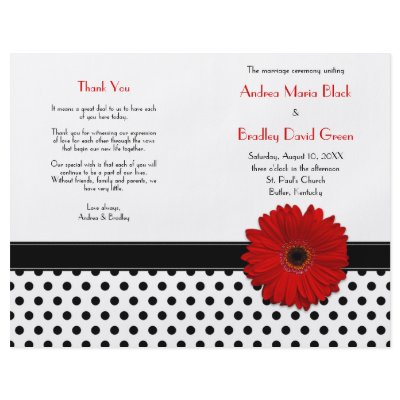 Black & White Polka Dot Wedding Program Personalized Flyer by wasootch