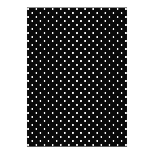 Black White Polka Dots 1950s Wedding Invitation