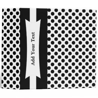 Black & White Polka Dots 3 Ring Binder binder