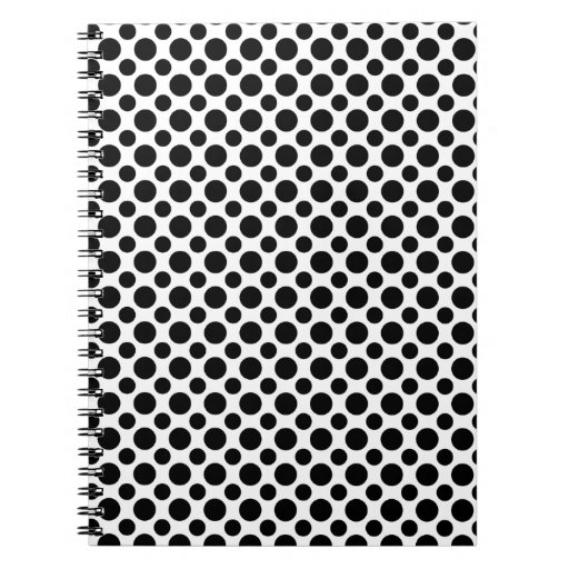 Black White Polka Dots Big and Small Notebook