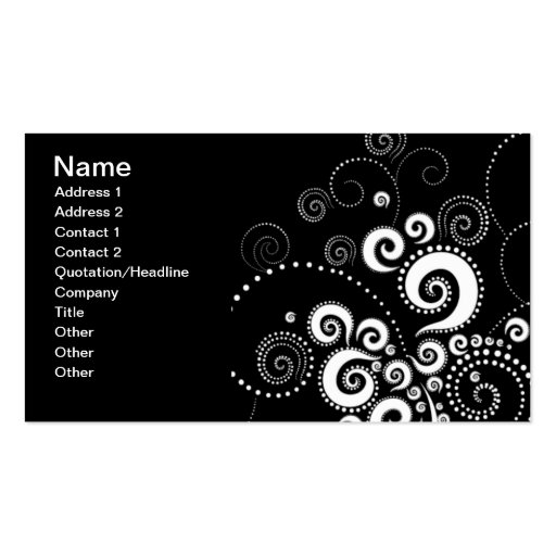 Black & White Polka Dots business card (front side)