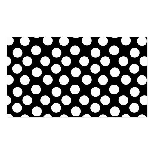 Black & White Polka Dots Business Card Template (back side)