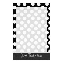 Black & White Polka Dots Custom Stationery