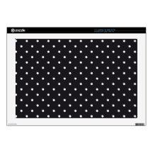 Black White Polka Dots Decal For Laptop
