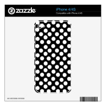 Black & White Polka Dots Decals For The iPhone 4
