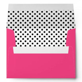Black & White Polka Dots & Hot Pink A-7 Envelope envelope