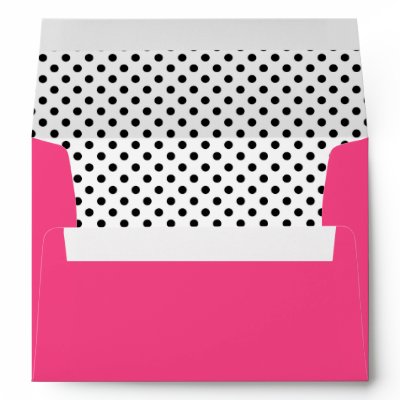 Black & White Polka Dots & Hot Pink A-7 Envelope