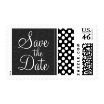 Black & White Polka Dots Postage Stamps