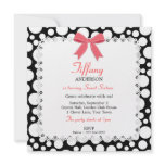 Black &amp; White Polka Dots w/ Lace Sweet 16 Birthday Invite