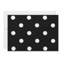 black & white polkadots personalized invites