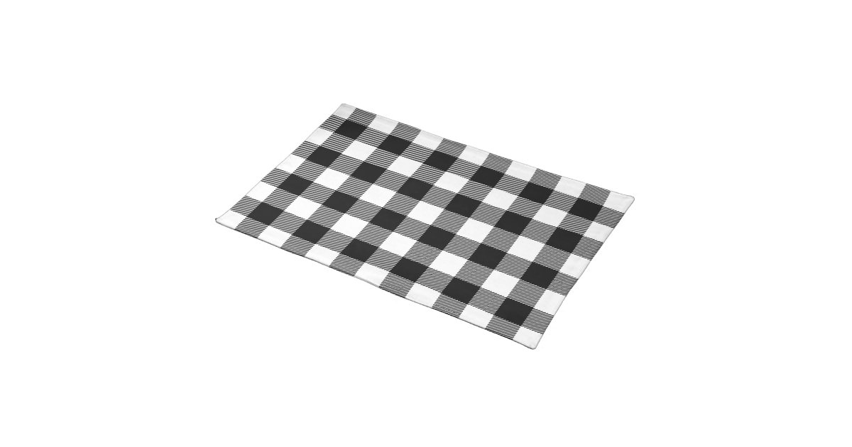 Black & White Preppy Buffalo Check Plaid Placemat Zazzle