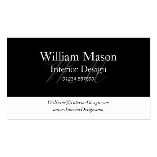 Black & White Professional Business Card (front side)