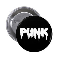 Black & White "Punk" Drip Font Button buttons