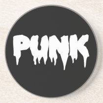 Black & White "Punk" Drip Font Coaster coasters