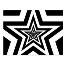 BLACK WHITE PUNK ROCK STAR POST CARD