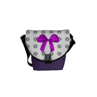 Black, White & Purple Mini Messenger Bag