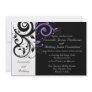 Black White Purple Swirl Wedding Invitations