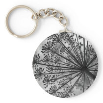 Black & White Queen Anne's Lace Keychain