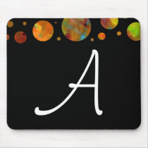 Black & White Rainbow Polka Dot Mousepad
