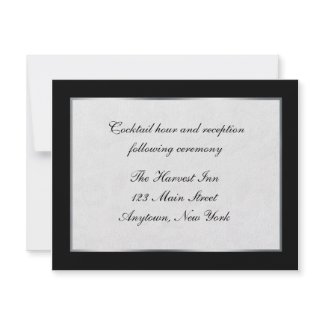Black White Reception invitation