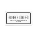 Black white rectangular frame wedding favor labels label