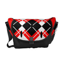 Black, White & Red Aaargyle Kuma-chan messenger bags