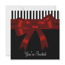 Black White Red All Occasion Party Invitation