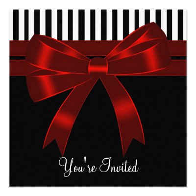 Black White Red All Occasion Party Invitation