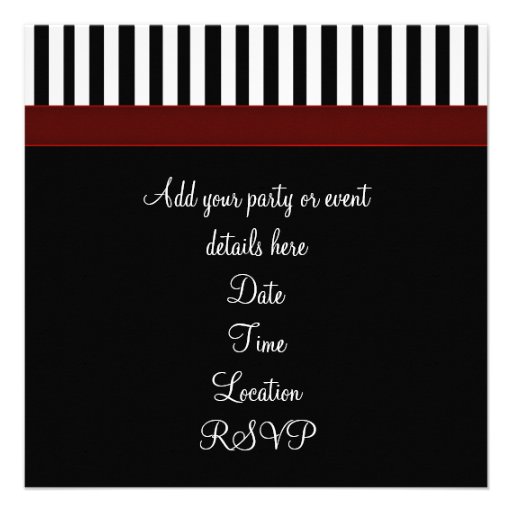 Black White Red All Occasion Party Invitation