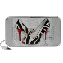 Black & White & Red All Over Travelling Speaker