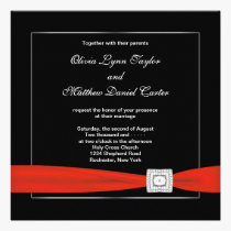 Black White Red Black Wedding invitations