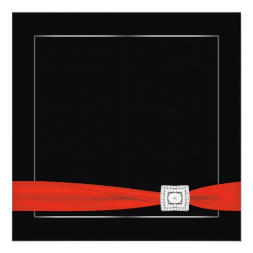 Black White Red Black Wedding Personalized Invites