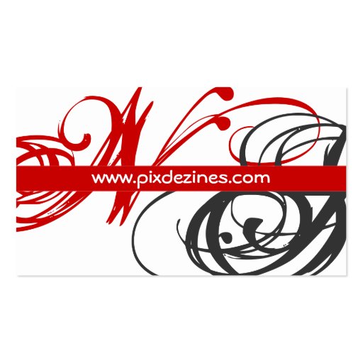 Black white red business card Monogram A to Z (back side)