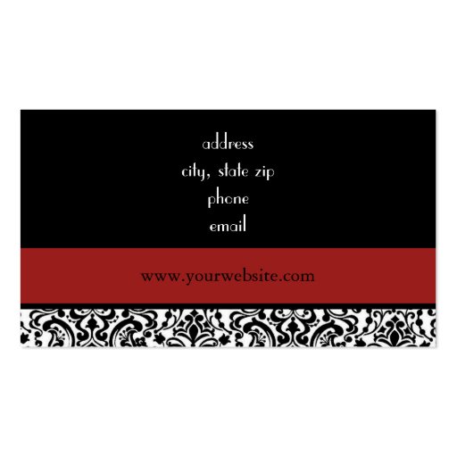 Black, White, Red Business Card Templates (back side)