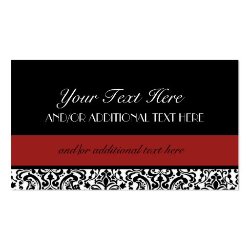 Black, White, Red Business Card Templates (front side)