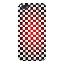 Black, white, red case with checker design cover for iPhone 5