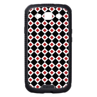 Black, White, Red Diamond Pattern Samsung Galaxy S3 Cases