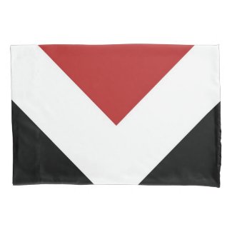 Black, White, Red Diamond Pattern Pillowcase