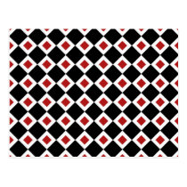 Black, White, Red Diamond Pattern postcards