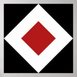 Black, White, Red Diamond Pattern Poster
