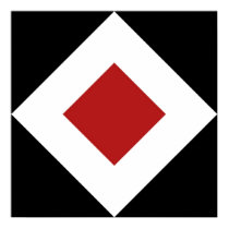 Black, White, Red Diamond Pattern posters
