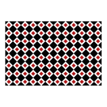 Black, White, Red Diamond Pattern posters