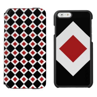 Black, White, Red Diamond Pattern Incipio Watson™ iPhone 6 Wallet Case