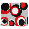black white red dots