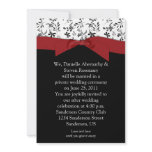Black White Red Floral Post Wedding Invitation