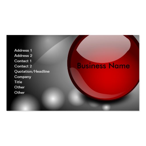 Black White Red Modern Cool Business Card