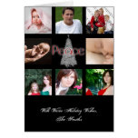 Black White Red Photo Grid Greeting Card