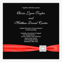 Black White Red Red Black Wedding invitations
