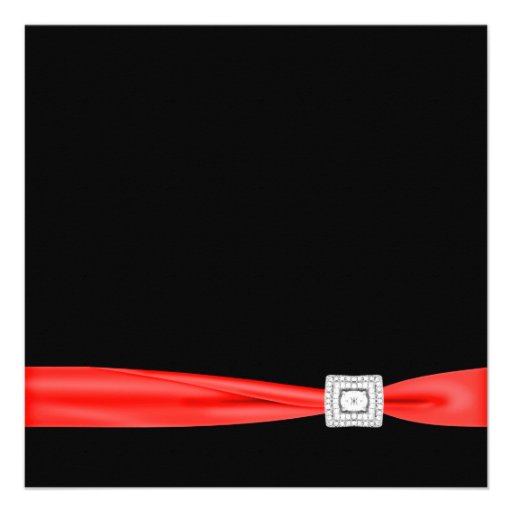Black White Red Red Black Wedding Invitation